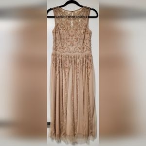 BHLDN Blush beaded dress size 2